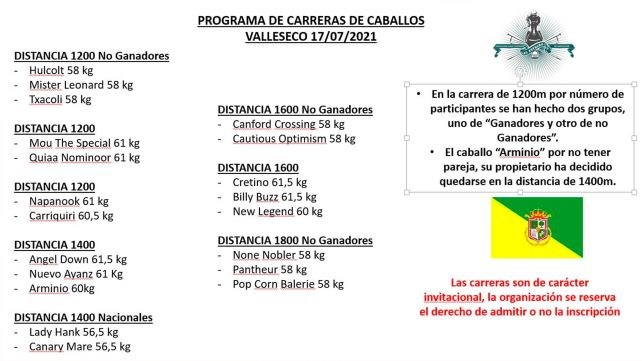 01 01 Programa de carreras de caballos 17 de julio