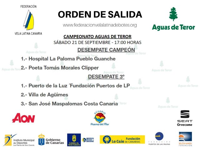 Cartel desempate orden