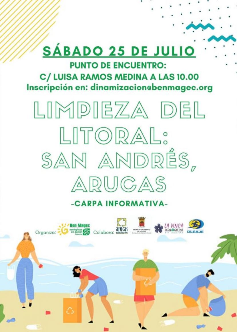 Acci&oacute;n Medioambiental con la limpieza de la costa en San Andr&eacute;s el 25 de julio