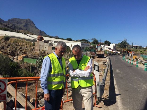 Las obras en la carretera sur de La Aldea han eliminado los desprendimientos