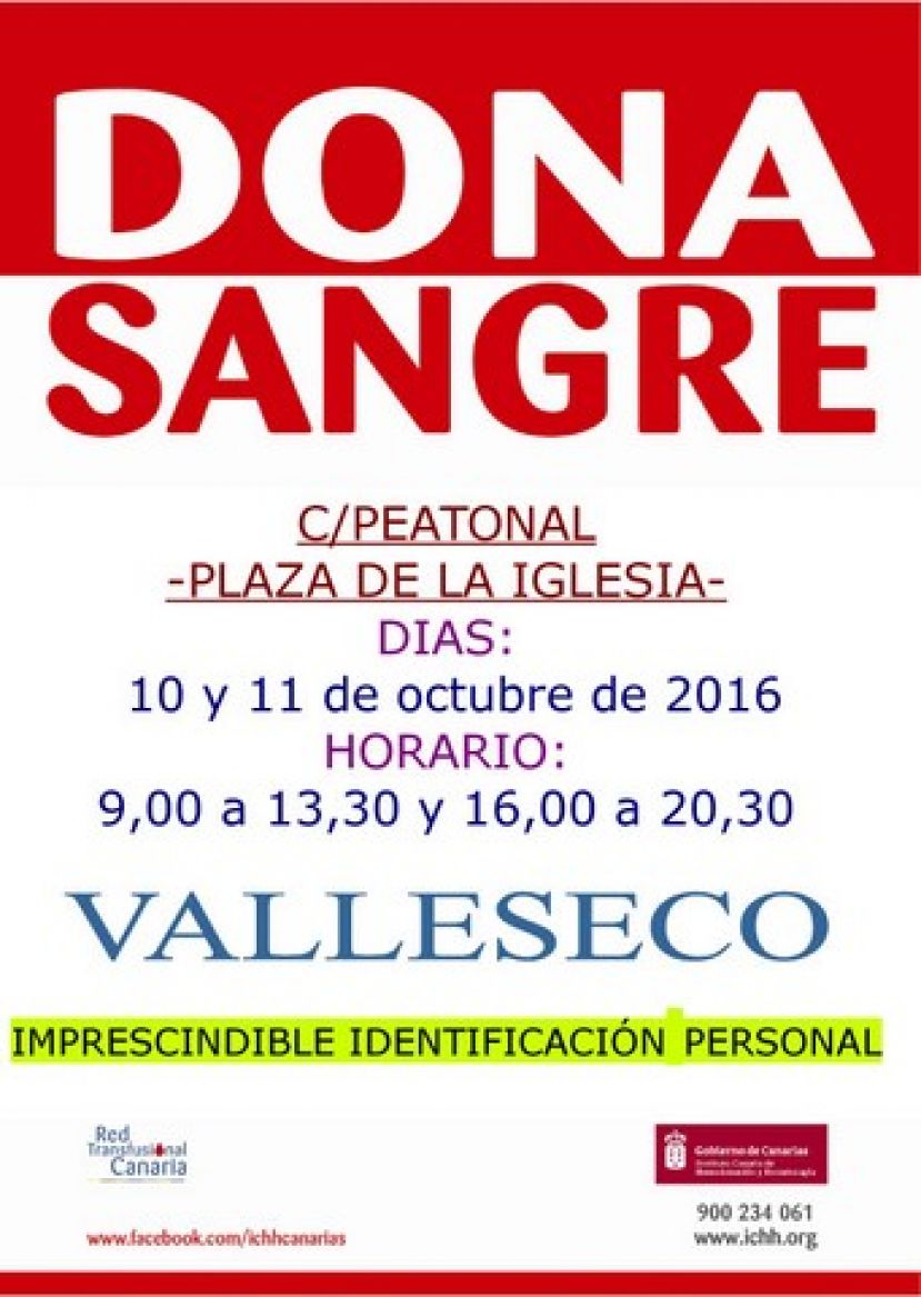 El ICHH realiza una campa&ntilde;a de donaci&oacute;n de sangre en Valleseco