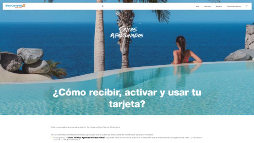 Los beneficiarios de los bonos impulsados por Turismo de Canarias pueden activar desde hoy sus tarjetas virtuales