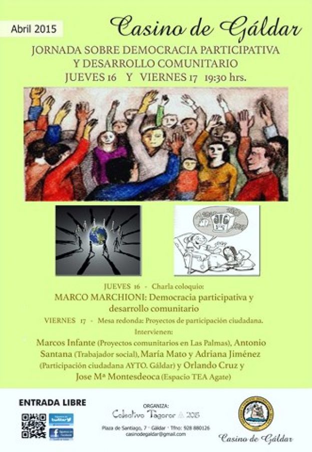 G&aacute;ldar: Cartel de los actos a celebrar en el Casino sobre democracia participativa