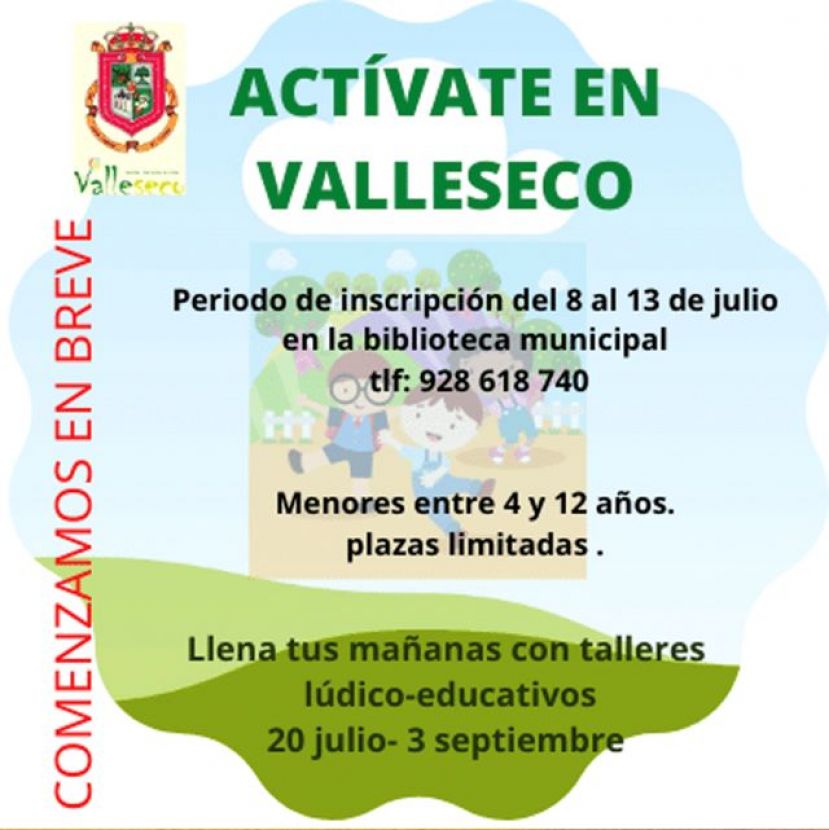 El Ayuntamiento lanza el proyecto &ldquo;Act&iacute;vate en Valleseco&rdquo;