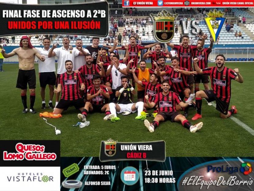El Viera-C&aacute;diz B, el domingo a las 18:30 horas televisado en directo
