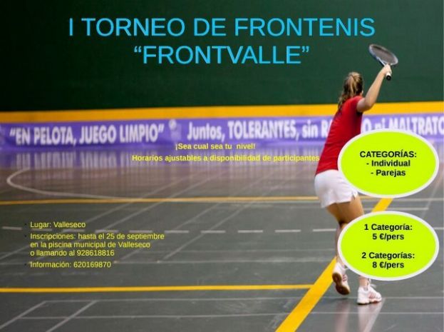 Valleseco organiza el I Torneo de frontenis &lsquo;Frontvalle&rsquo;