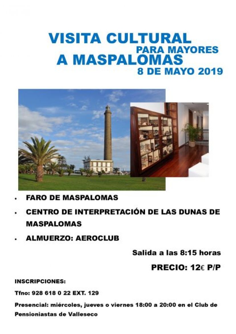Valleseco organiza una excursi&oacute;n cultural a Maspalomas
