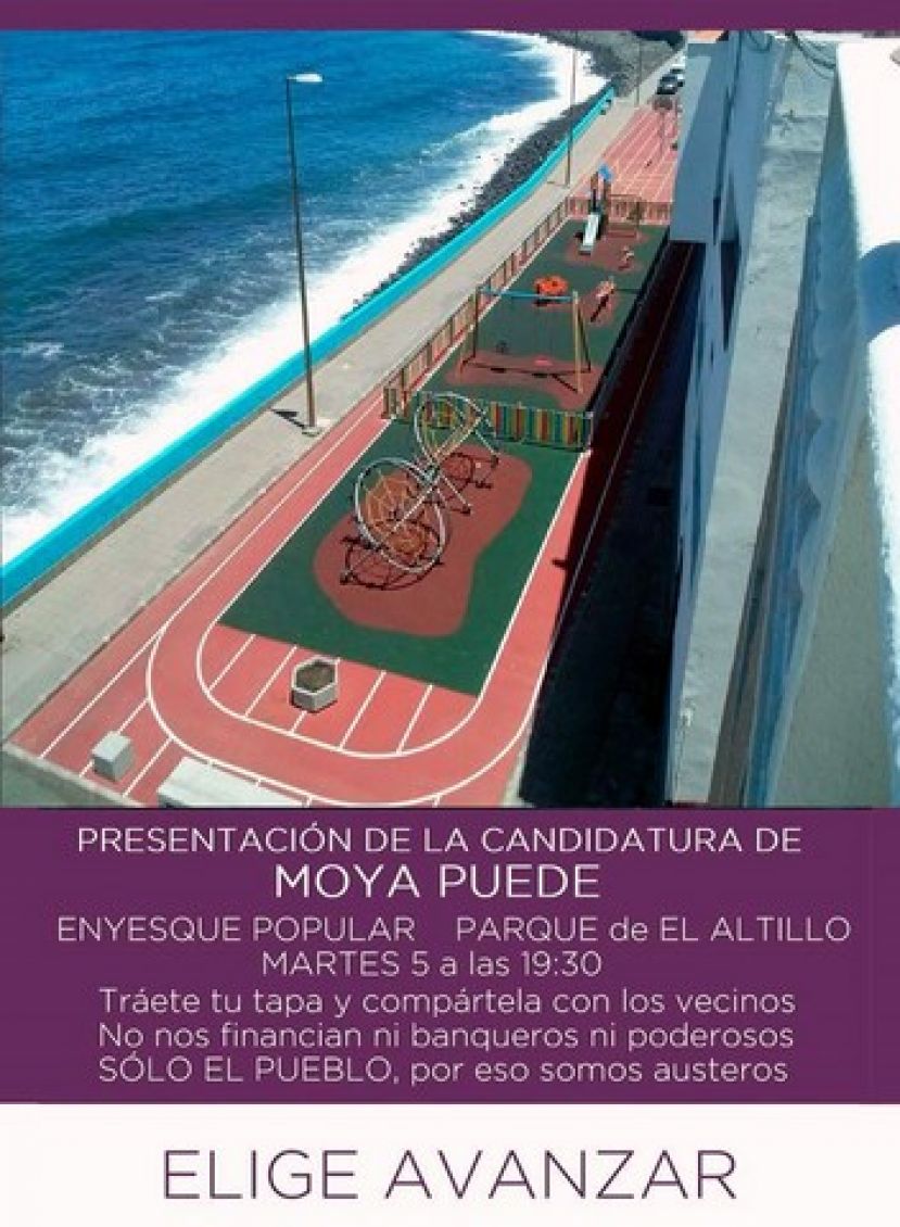 La organizaci&oacute;n MOYA PUEDE se presenta este martes en el Parque de El Altillo