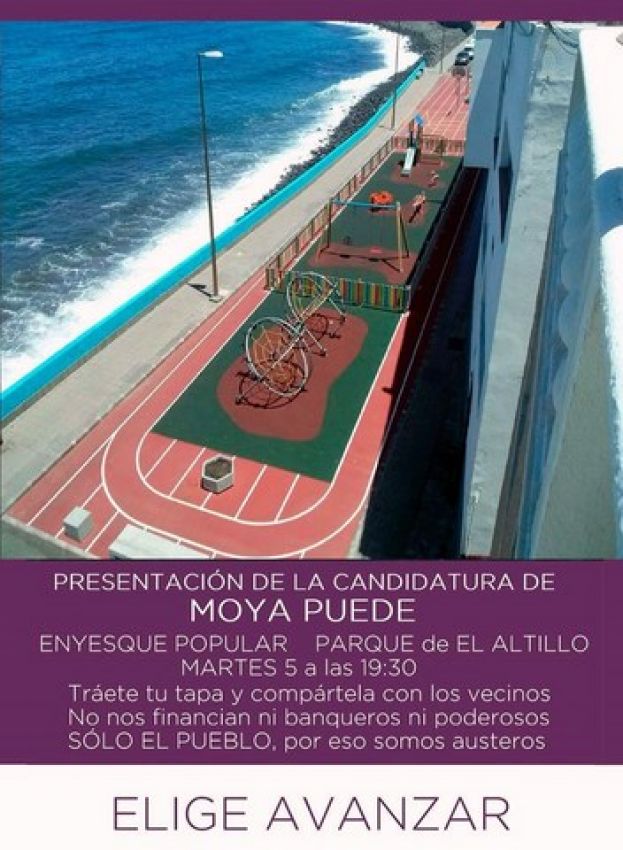 La organizaci&oacute;n MOYA PUEDE se presenta este martes en el Parque de El Altillo
