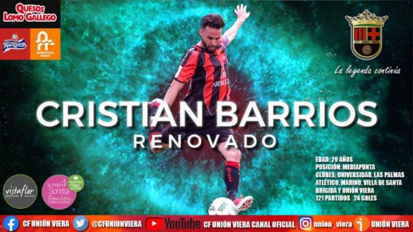 F&uacute;tbol 3&ordf; Divisi&oacute;n: Cristian Barrios y Xiraxi renuevan sus galones en el Uni&oacute;n Viera
