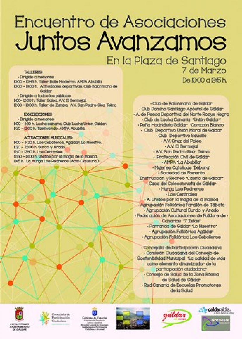 G&aacute;ldar: 28 entidades y colectivos participar&aacute;n en el I Encuentro de Asociaciones &ldquo;Juntos Avanzamos&rdquo;