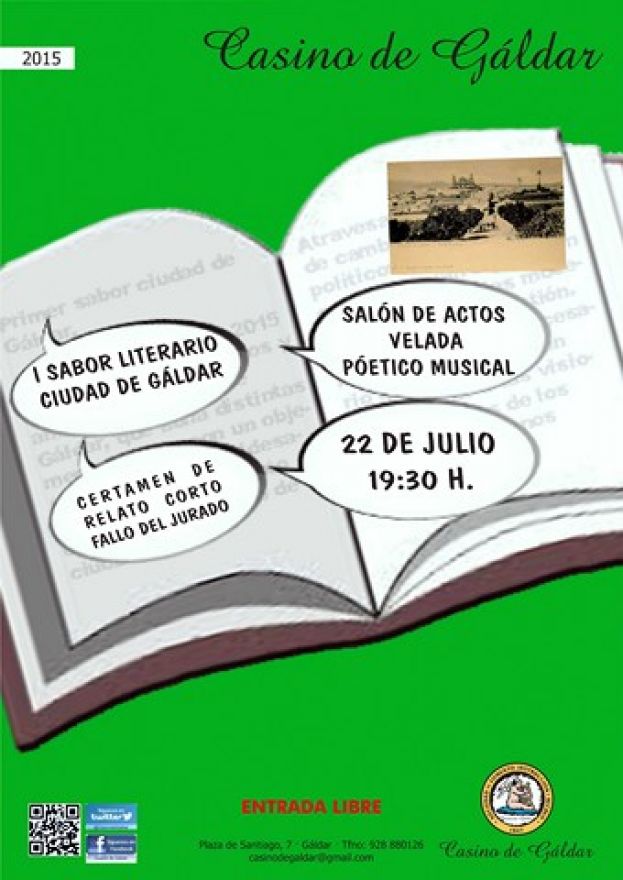 Cartel del "I Sabor Literario Ciudad de G&aacute;ldar " (Relatos admitidos)