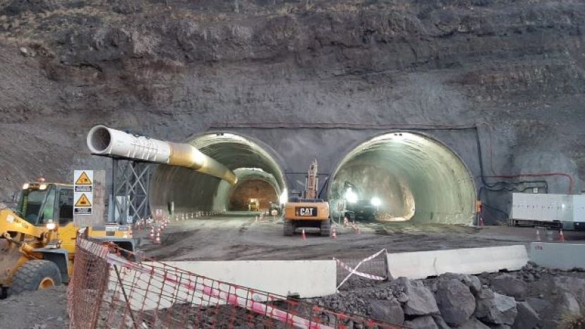 Voladuras en las obras de La Aldea para avanzar en los t&uacute;neles, la pr&oacute;xima semana