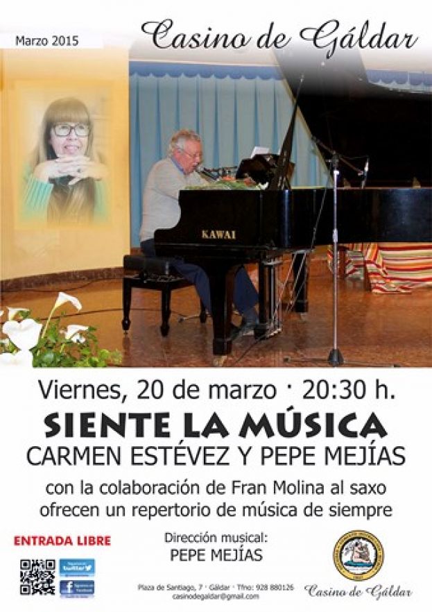 Cartel relativo al acto musical a celebrar en el Casino de G&aacute;ldar.