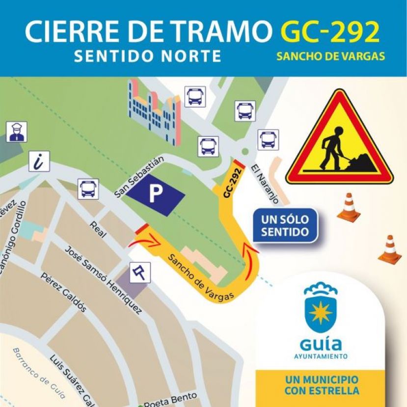 Gu&iacute;a: Nueva reordenaci&oacute;n del tr&aacute;fico rodado en la calle Sancho de Vargas este lunes