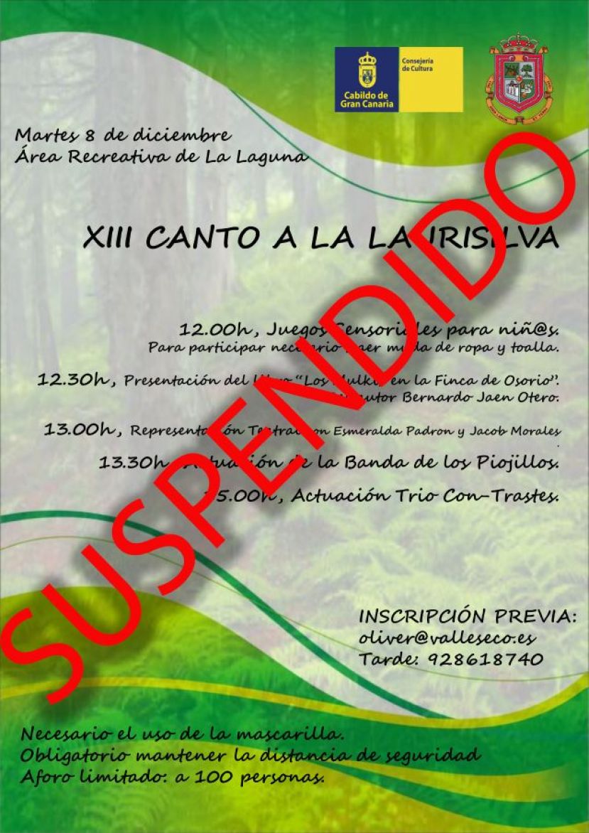 Valleseco suspende por las lluvias las actividades del Canto a La Laurisilva