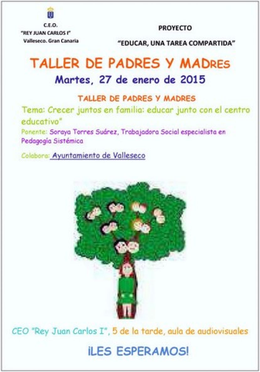 Valleseco: Taller "Crecer juntos en Familia" a cargo de Soraya Torres Su&aacute;rez