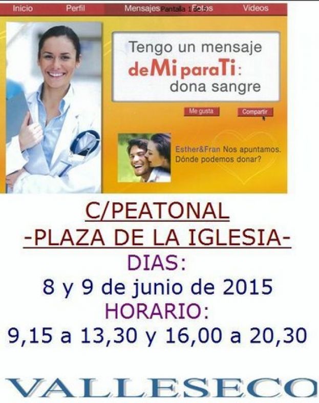 Valleseco: Campa&ntilde;a de donaci&oacute;n de sangre los d&iacute;as 8 y 9 de junio,