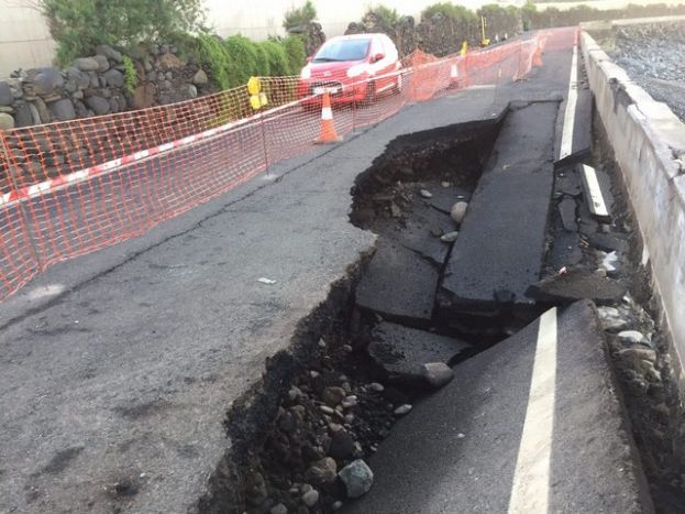 El lunes se inicia la reparaci&oacute;n del desplome de la carretera de San Felipe