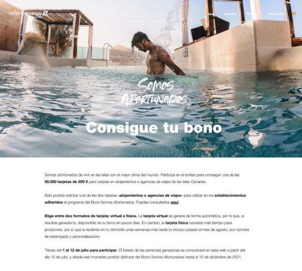 Turismo abre ma&ntilde;ana a las 12.00 horas la inscripci&oacute;n para que los residentes canarios opten a los bonos tur&iacute;sticos