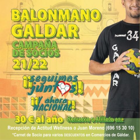El Balonmano G&aacute;ldar inicia este jueves su Campa&ntilde;a de Socios