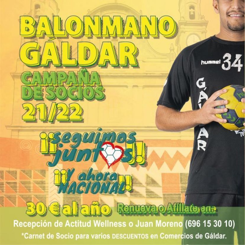 El Balonmano G&aacute;ldar inicia este jueves su Campa&ntilde;a de Socios