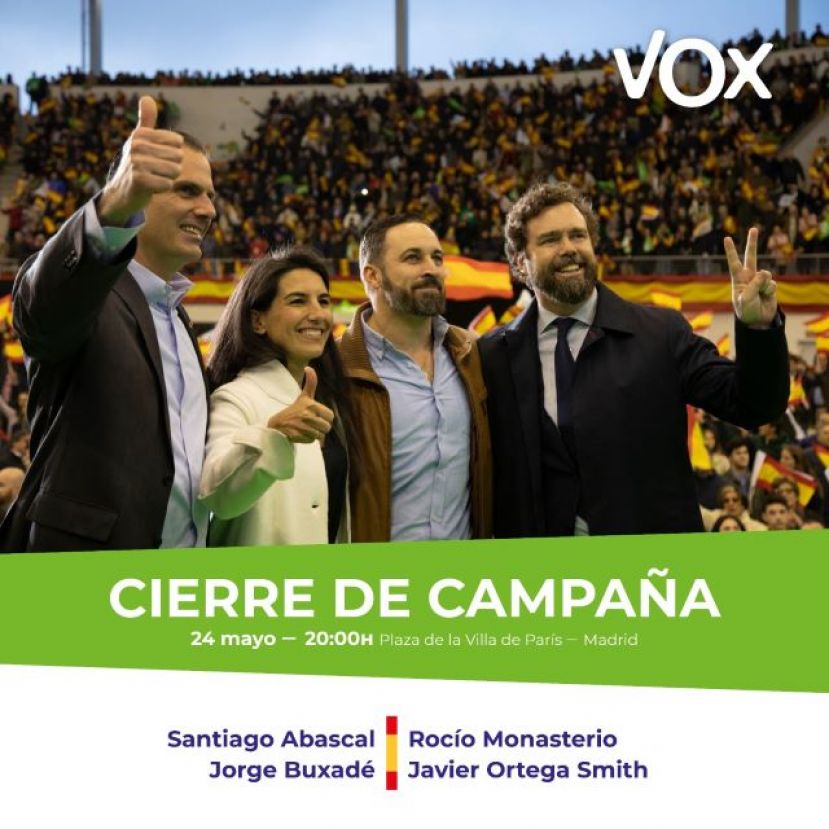 Acto de cierre de campa&ntilde;a de VOX en Madrid. Mensaje del Presidente