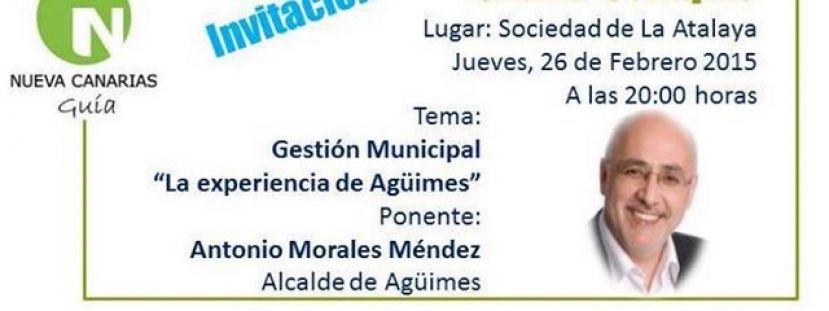 Gu&iacute;a: Charla-Coloquio: Pr&oacute;ximo jueves, en la Sociedad de La Atalaya de Gu&iacute;a