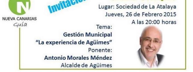 Gu&iacute;a: Charla-Coloquio: Pr&oacute;ximo jueves, en la Sociedad de La Atalaya de Gu&iacute;a