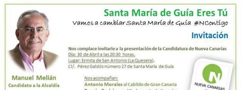 Presentaci&oacute;n de la candidatura de Nueva Canarias en Santa Mar&iacute;a de Gu&iacute;a.