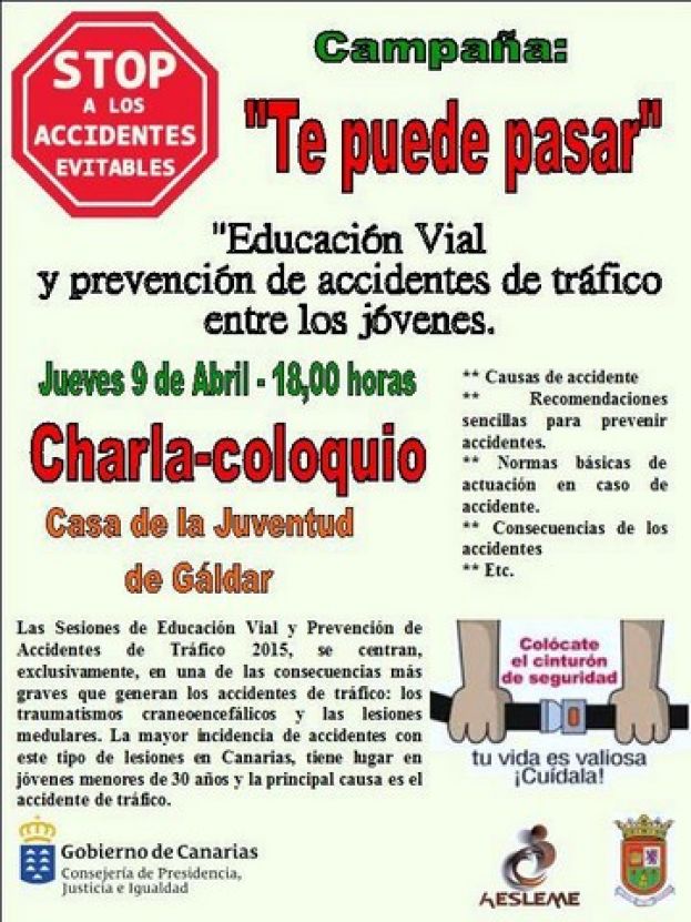 G&aacute;ldar: Charla sobre &ldquo;Educaci&oacute;n Vial y Prevenci&oacute;n de Accidentes de Tr&aacute;fico entre la Juventud&rdquo;