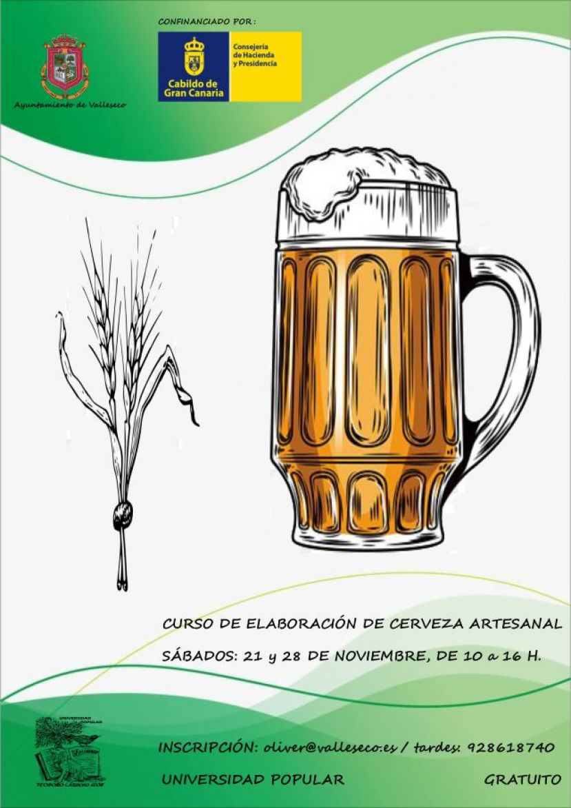 El Ayuntamiento de Valleseco organiza un curso de elaboraci&oacute;n de cerveza artesanal