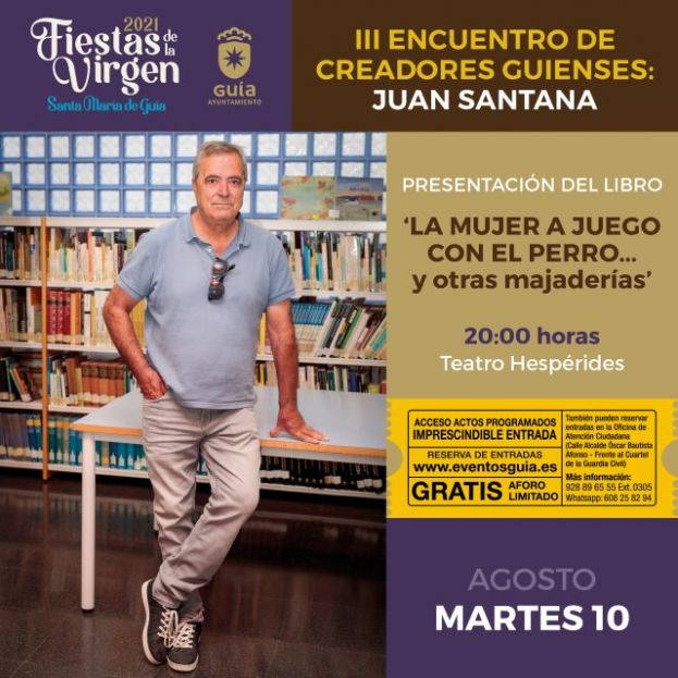 El escritor Juan Santana D&iacute;az, protagonista en el III Encuentro de Creadores Guienses