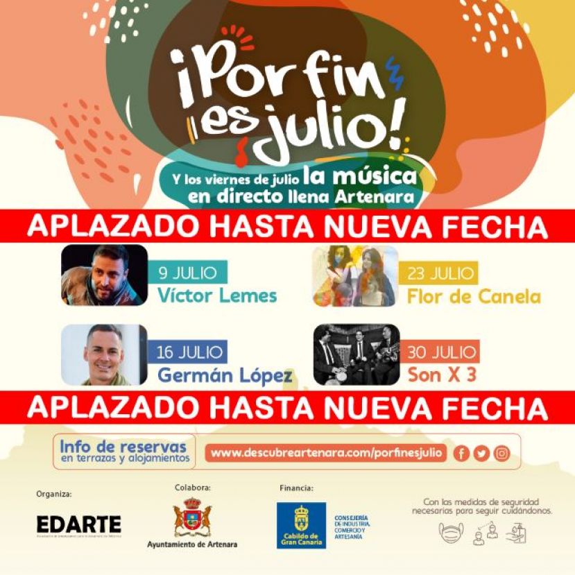 Artenara: quedan aplazados todos los conciertos de la acci&oacute;n &iexcl; Por fin es julio !