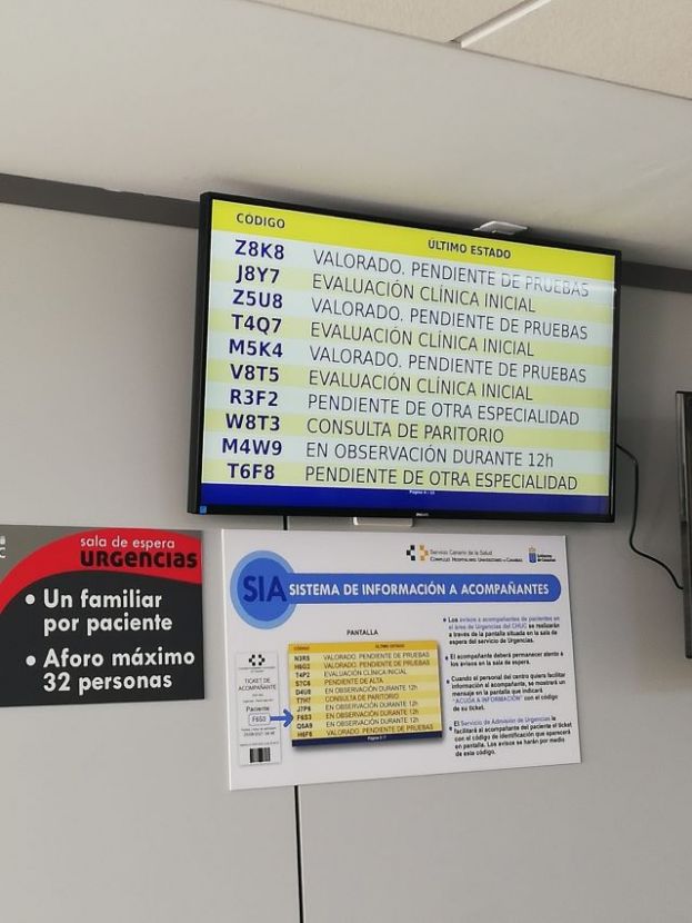 El HUC implanta el Sistema de Informaci&oacute;n para Acompa&ntilde;antes de pacientes en el servicio de Urgencias