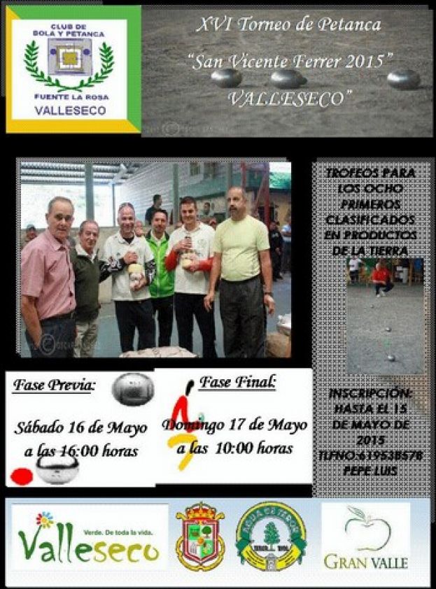 Valleseco: Torneo Insular de Petanca San Vicente Ferrer 2015