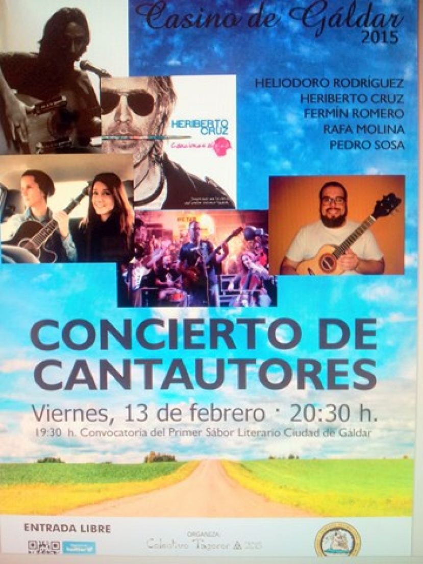 G&aacute;ldar: Ma&ntilde;ana se celebrar&aacute; un concierto de cantautores en el Casino
