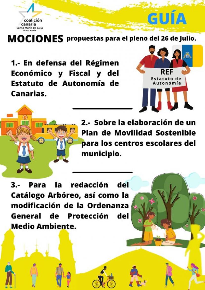 Gu&iacute;a: mociones que llevar&aacute; Coalici&oacute;n Canaria al pleno del pr&oacute;ximo lunes d&iacute;a 26 de julio