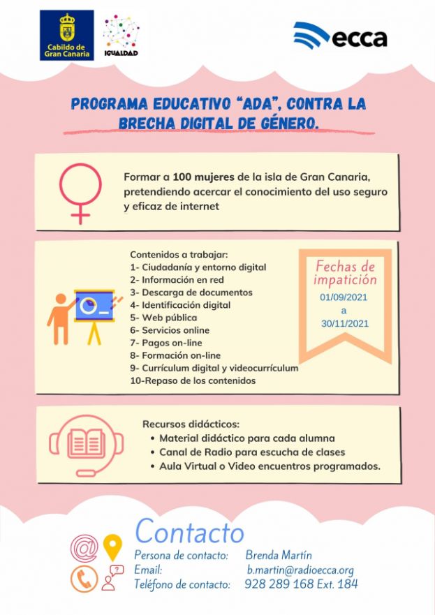 La consejer&iacute;a de Igualdad pone en marcha el Programa Educativo &ldquo;ADA&rdquo; para luchar contra la brecha digital de g&eacute;nero